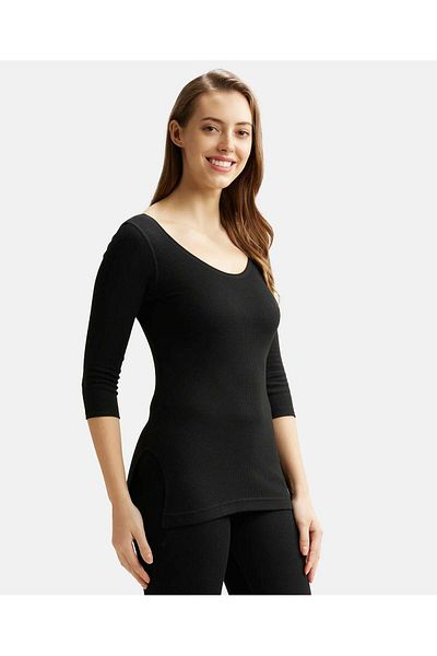 JOCKEY Thermal 3/4 Sleeve Top 2503-01 Black