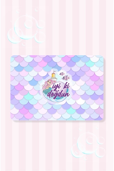 neşeli günlerim Deniz Kızı Temalı Doğum Günü * 18 Adet Köpük Baloncuk Etiketi