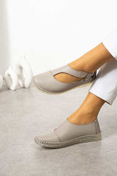 MERVESTORE حذاء راقصة الباليه موديل من الجلد الطبيعي