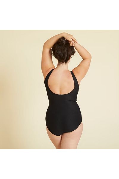 Decathlon Women's U Cut Back Detailed Swimsuit - Black - Pearl