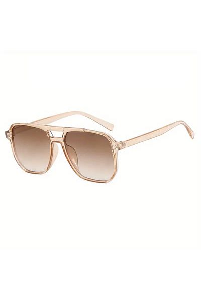 DEPOKON New Season Coffee Glass Clear Frame Unisex Sunglasses
