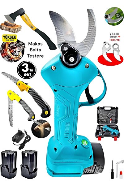 DYNAMİC MAX ALMAN 2120Rpm ŞARJLI DAL BUDAMA BAĞ MAKASI ÇİFT AKÜLÜ BALTA VE KA...