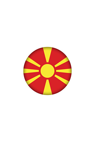 Sav Moda Makedonya bayrağı magneti, K.Makedonya bayrağı temalı MDF Ahşap magn...