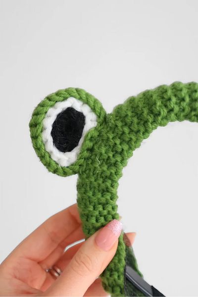 EFBUTİK Dark Green Knitted Frog Crown