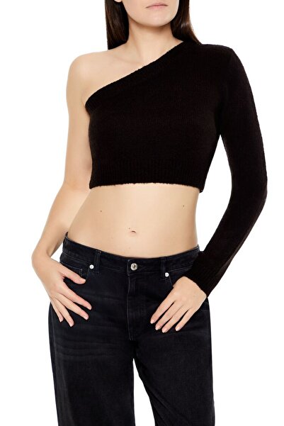 Forever 21 Tek Omuz Triko Crop Bluz