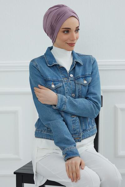 Aisha's Design Πλισέ χτενισμένο βαμβακερό καπέλο, B-19, λιλά