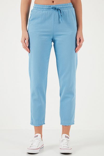 Lela Pantaloni din bumbac cu talie normală, cu croiala normală, cu picioare drepte, pantaloni 668yp42282s4