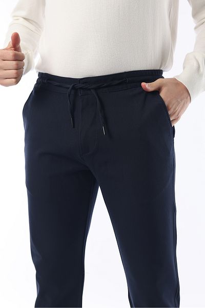 İDS COLLECTİON Slimfit Jogger Seasonal Navy Blue Lycra Comfortable Trousers