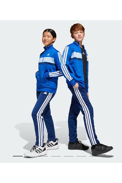 adidas مجموعة ملابس رياضية للأطفال من تيبرييو 3 خطوط تريكو من Seasonal Essentials Jc7518