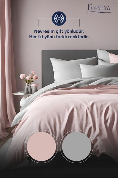 Formeya Doppeltes, elastisches Bettbezug-Set – 2 Kissenbezüge