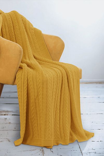 DALİSA Mathilda Knitted Soft Sofa Shawl, Lightweight Tv Blanket for Home Use