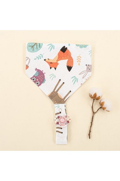 Yunikobaby Forest - Bib and Handkerchief Set, Teether and Pacifier Strap