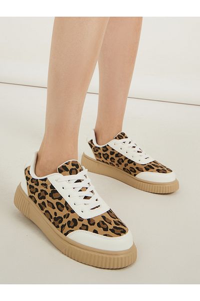 Styli Animal Print Lace Up Sneakers