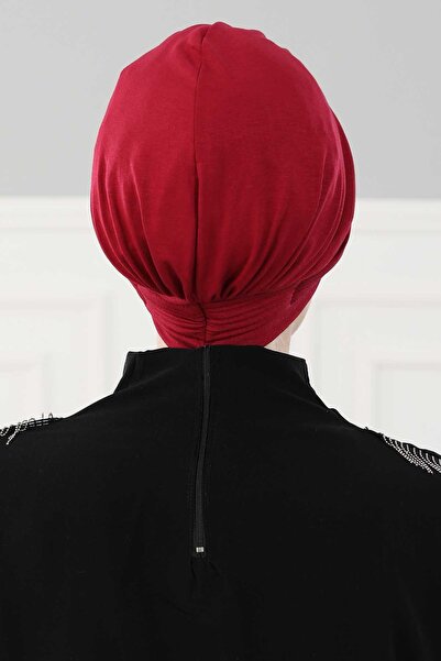 Aisha's Design Pleated Combed Cotton Bone,B-19,Burgundy