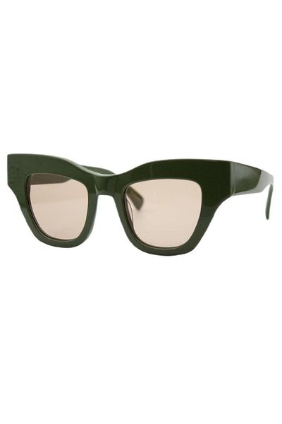 REDBERRY Cappadocia 6 46-21 Women's Sunglasses - Green Cat Eye and Brown Matte Glass