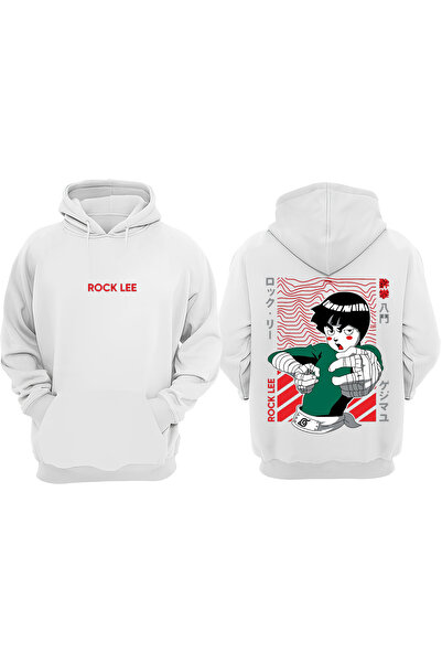 Anetos Naruto Rock Lee Design Rucsac cu imprimeu Alb Swea tricou
