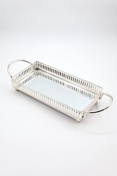 Yenici Aksesuar Metal Mirrored Tray (24*12)