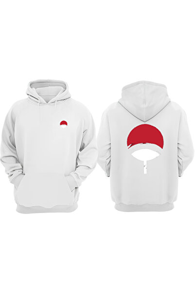 Anetos Naruto Uchiha Logo Design Rucsac cu imprimeu Alb Swea tricou