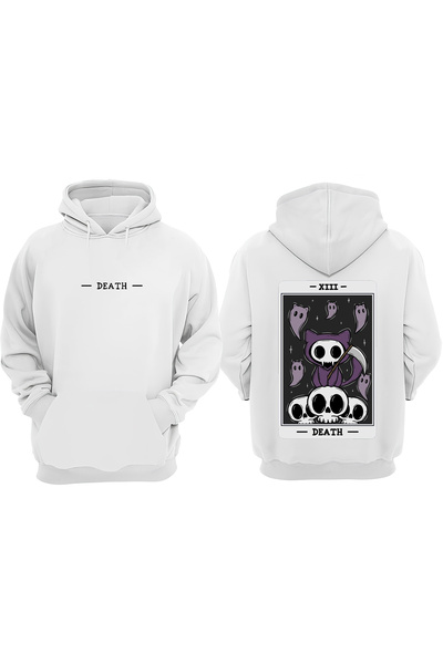 Anetos Λευκό φούτερ Reaper Cat Design με τύπωμα