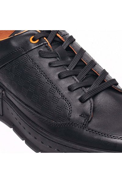 Greyder Men's Black Genuine Leather Casual Shoes 3k1ua16401