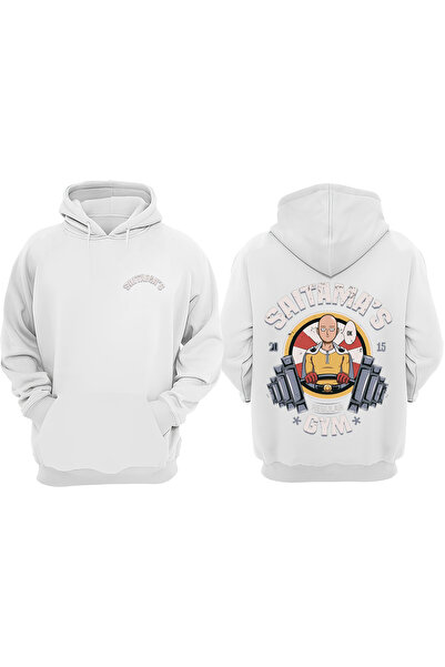 Anetos Λευκό φούτερ Saıtama Gym Design Back με τύπωμα