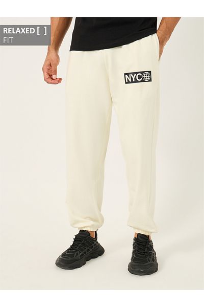 Styli Graphic Print Cotton Rich Fleece Relaxed Fit Joggers