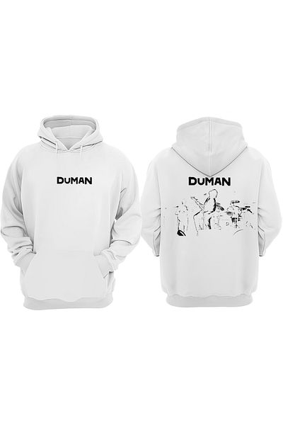 Anetos Smoke Group Design Back Printed White Sweatshirt