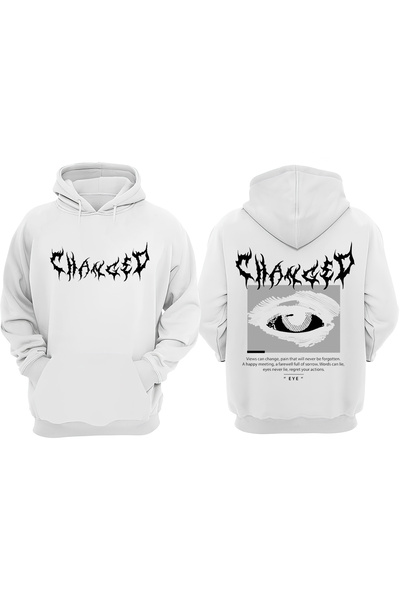 Anetos Eyes Design Spate cu imprimeu Alb Swea tricou