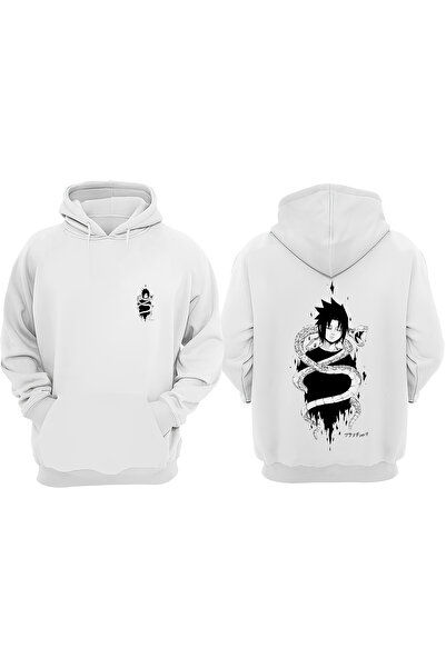 Anetos Sasuke Orochimaru Snake Design Rucsac cu imprimeu Alb Swea tricou