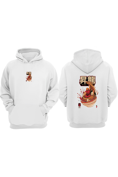 Anetos Ramen Design Spate cu imprimeu Alb Swea tricou