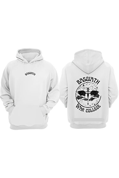 Anetos Basgıath War Collage Design Sweatshirt Alb cu imprimeu pe spate