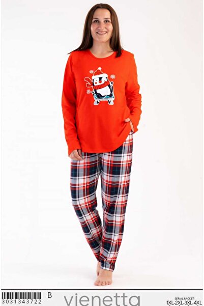 dükkan bubika Vienatta Cotton Plus Size Plaid Pajamas