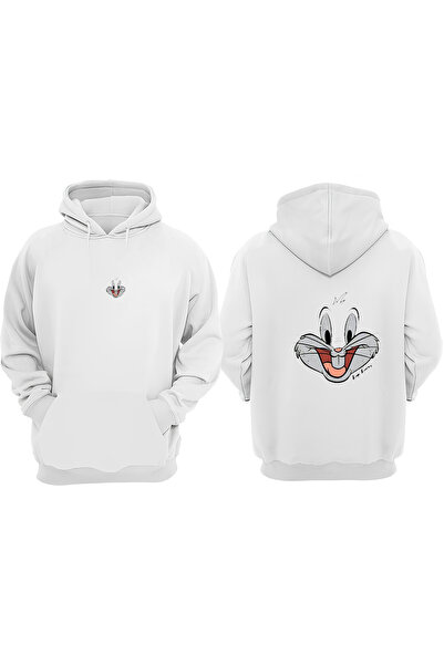 Anetos Бъгс Бъни лице дизайн гръб печатен бял суитшърт
