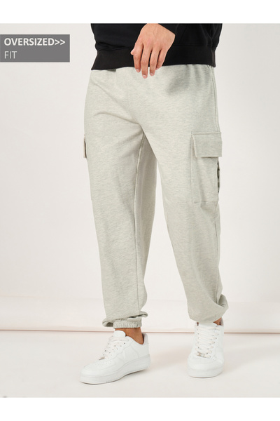 Styli Oversized Fit Cargo Joggers with Elasticated Hem