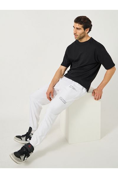 Styli Slogan Print Cotton Rich Fleece Oversized Joggers