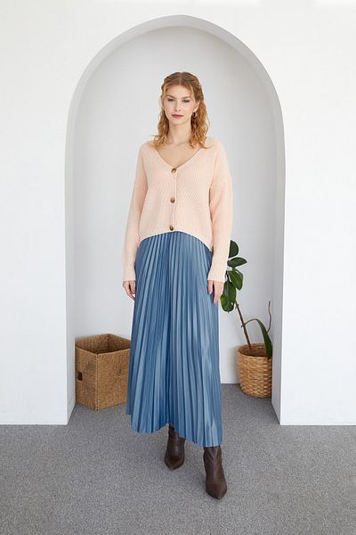 Fulla Moda Πλεκτή ζακέτα με κουμπιά V λαιμόκοψη