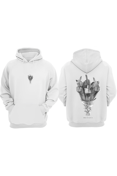 Anetos سويت شيرت أبيض بطبعة خلفية من Demet Design