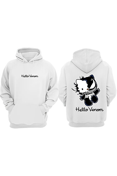 Anetos Hello Wenom Design Hanorac Alb cu Imprimare pe Spate