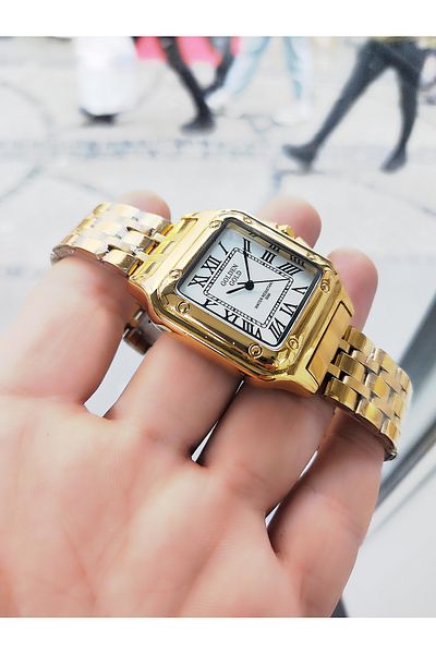 GOLDON Retro Roman Numerals Men's Wrist Watch with Steel Cord Corner