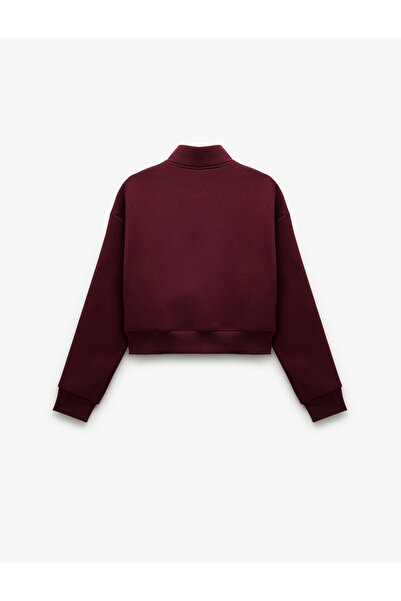 Koton Hanorac cu imprimeu pentru colegiu, cu buzunare cu fermoar ridicat