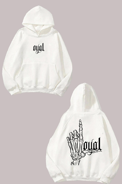 Anetos سويت شيرت أبيض مطبوع بتصميم يدوي مخلص