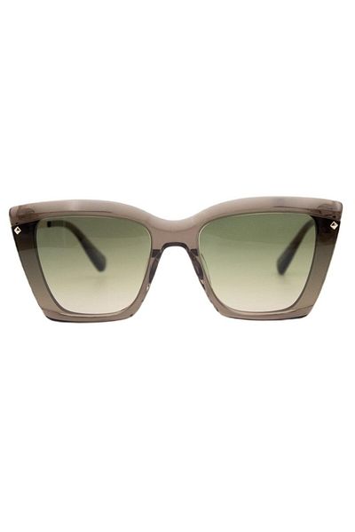 REDBERRY Modena 2 61-18 Women's Sunglasses – Gray Acetate Frame and Green Gradient Glass