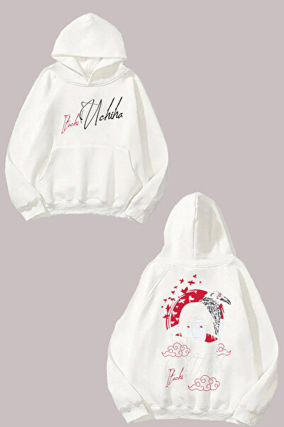 Anetos Itachi Uchiha Crow Design Rucsac cu imprimeu Alb Swea tricou