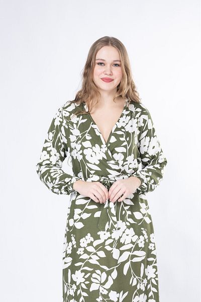 mervemoda Summer Woven Long Sleeve Long Dress