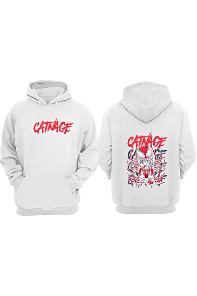 Anetos Catnage Design Spate cu imprimeu Alb Swea tricou