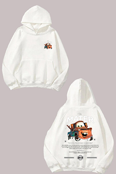 Anetos سويت شيرت أبيض بطبعة خلفية من ماتر ديزاين