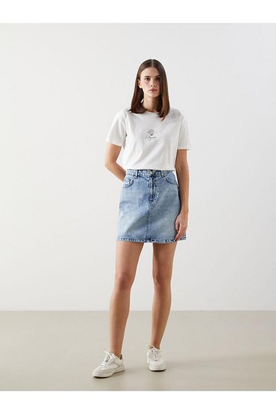 LC Waikiki Fusta Jean pentru femei LCW Standard Fit