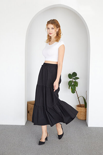 Fulla Moda Fusta cu volane din țesătură Terikoton