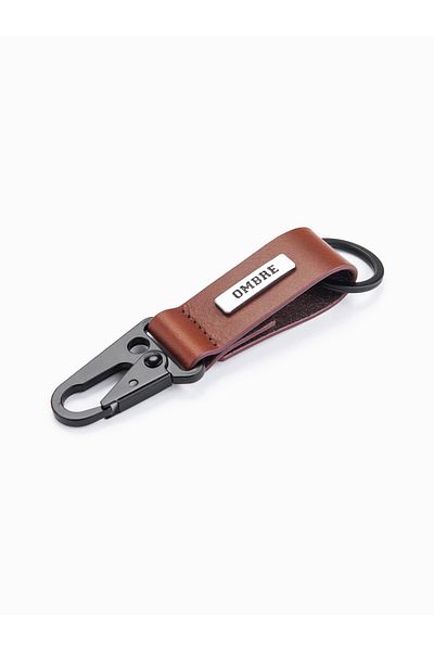 OMBRE Herren Schlüsselanhänger mit Karabinerhaken - braun V3 OU-ACKC-0100