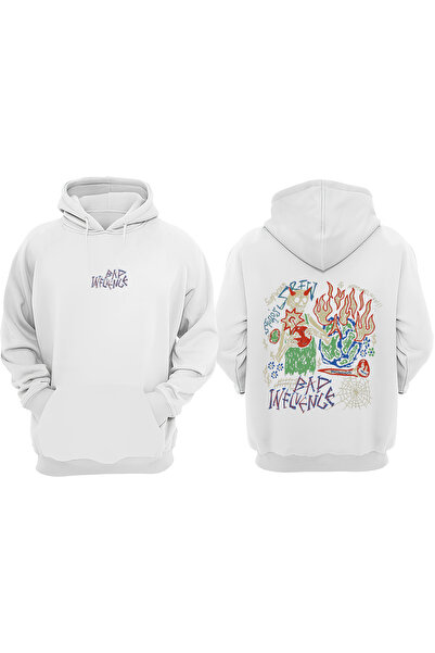 Anetos Λευκό φούτερ Bad Inelvence Design Back με τύπωμα